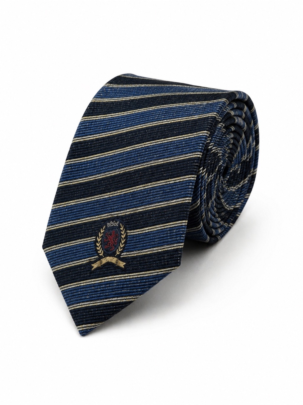 Tommy Hilfiger‎ Mens Italian Silk Tie Striped Quiet Luxury Old Money Formal